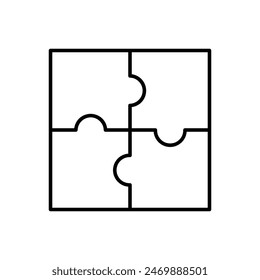 puzzle piece icon vector design outline style