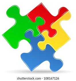 Puzzle piece icon, vector eps10 illustration