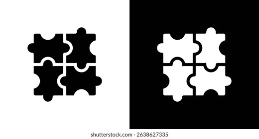 Puzzle piece icon Vector in flat style. Collection silhouettes
