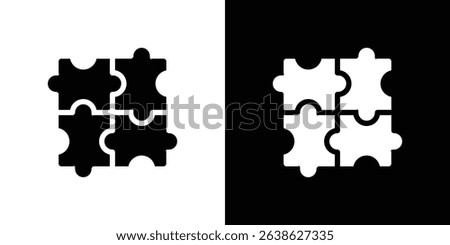 Puzzle piece icon Vector in flat style. Collection silhouettes