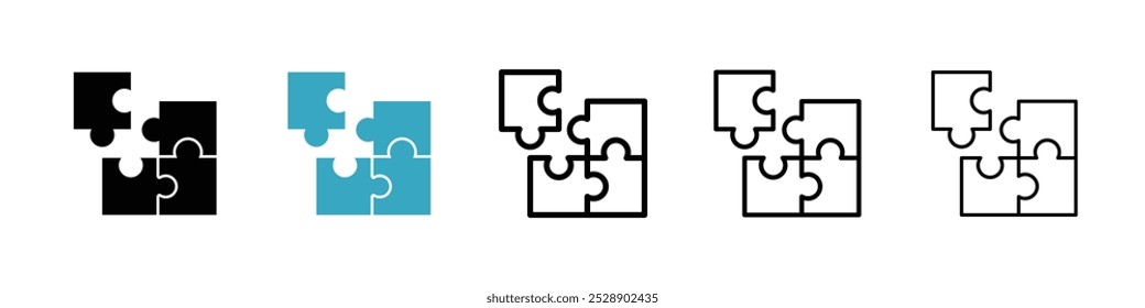 Puzzle piece icon vector illustration set