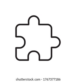 Puzzle piece icon vector. Puzzle sign