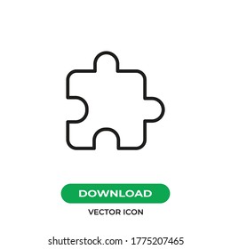 Puzzle piece icon vector. Puzzle sign