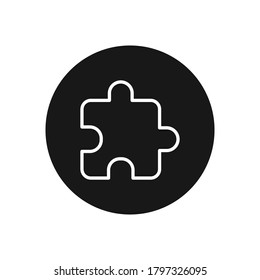 Puzzle piece icon vector. Puzzle sign