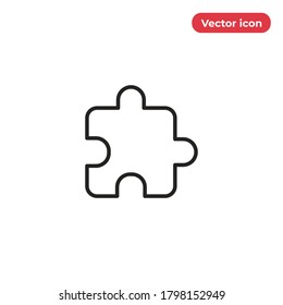 Puzzle piece icon vector. Puzzle sign