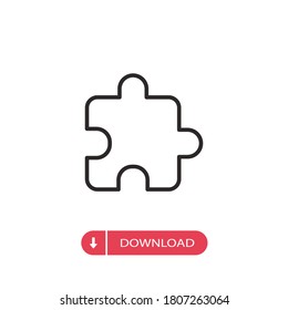 Puzzle piece icon vector. Puzzle sign