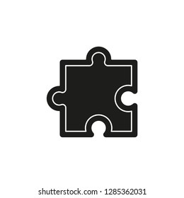 puzzle piece icon, vector puzzle symbol - puzzle illustration, jigsaw element shape isolated