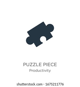 Puzzle piece icon vector. Trendy flat puzzle piece icon from productivity collection isolated on white background. Vector illustration can be used for web and mobile graphic design, logo, eps10