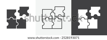 Puzzle piece icon.Trendy modern flat linear vector illustration on white background.