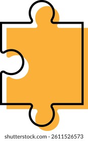 Puzzle Piece Illustration with Cartoon Design. Isolated on White Background.