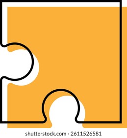 Puzzle Piece Illustration with Cartoon Design. Isolated on White Background.