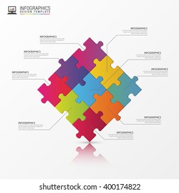 Puzzle piece infographics business concept. Vector illustration