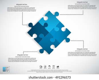 Puzzle piece infographics business concept vector