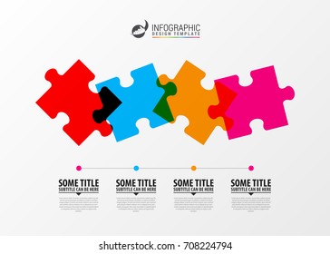 Puzzle piece infographics business concept. Modern design template. Vector illustration