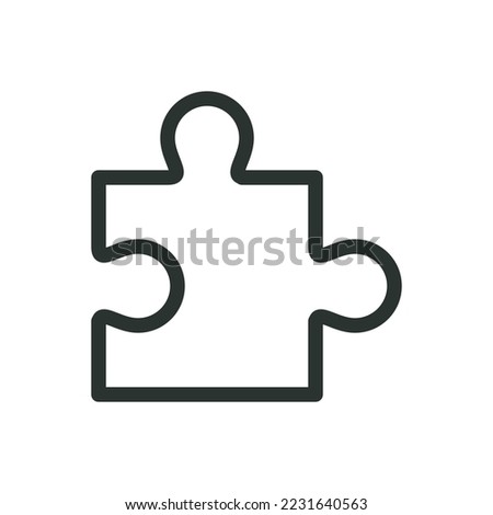 Puzzle piece isolated icon, part of puzzle outline vector icon with editable stroke