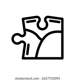 puzzle piece jigsaw line icon vector. puzzle piece jigsaw sign. isolated contour symbol black illustration