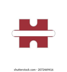 puzzle piece of lativa flag. vector illustration isolated on white background	
