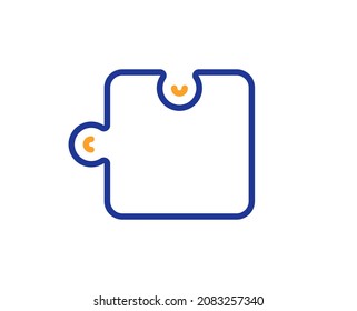 Puzzle piece line icon. Jigsaw game shape sign. Business strategy element. Colorful thin line outline concept. Linear style puzzle icon. Editable stroke. Vector