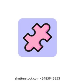 Puzzle piece line icon. Problem solution, game, individuality. Startup concept. Vector illustration can be used for topics like business, leisure, psychology