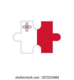 puzzle piece of malta flag. vector illustration isolated on white background	
