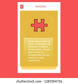 Puzzle piece mobile vertical banner design design. Vector