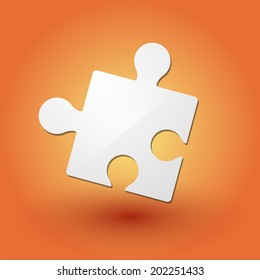 puzzle piece on orange background