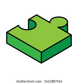 puzzle piece on white background vector illustration design