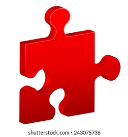 Puzzle piece on a white background. Vector illustration.