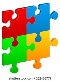 Puzzle piece on a white background. Vector illustration.