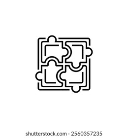 Puzzle Piece Outline Icon. linear style sign for mobile concept and web design. Outline vector icon. Symbol, logo illustration