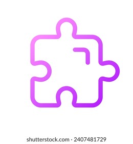 Puzzle piece pixel perfect gradient linear ui icon. Riddle game. Idea and solution. Business planning. Line color user interface symbol. Modern style pictogram. Vector isolated outline illustration