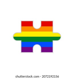 puzzle piece of rainbow flag. vector illustration isolated on white background
