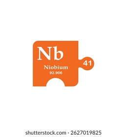 Puzzle piece showing niobium element symbol