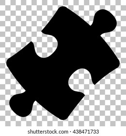 Puzzle Piece Sign. Flat Style Black Icon On Transparent Background.