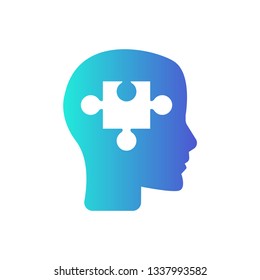 Puzzle Piece Silhouette Head - Psychology concept