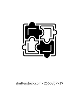 Puzzle Piece Solid Line Icon. linear style sign for mobile concept and web design. Outline vector icon. Symbol, logo illustration