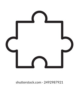 Puzzle piece solution line icon. vector illustration.
