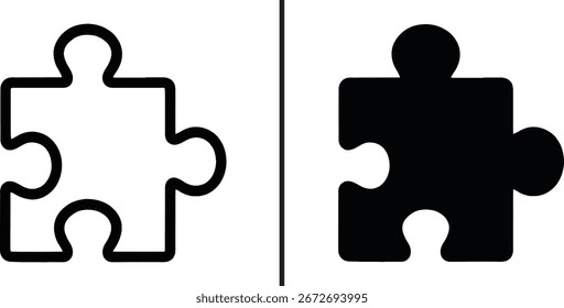 Puzzle Piece Solution Vector Icon

