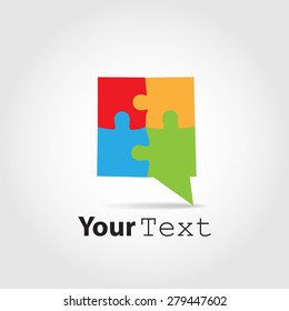 Puzzle piece speech bubble