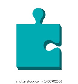Puzzle piece symbol isolated cartoon vector illustration graphic design