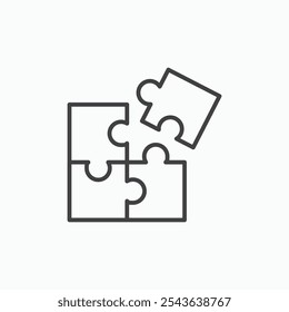 Puzzle Piece thin line vector icon