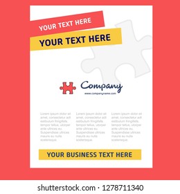 Puzzle piece Title Page Design for Company profile ,annual report, presentations, leaflet, Brochure Vector Background
