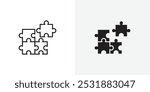 Puzzle piece vecor icon set. Stock vector illustrator. EPS 10