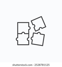 Pieza de rompecabezas de Vector plano icon set.eps