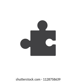 Puzzle piece vector icon. filled flat sign for mobile concept and web design. Jigsaw puzzle simple solid icon. Plugin symbol, logo illustration. Pixel perfect vector graphics