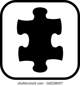 Puzzle piece vector icon isolated 