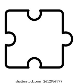 Puzzle Piece Vector Line Icon Design