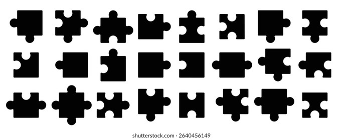 puzzle pieces abstract jigsaw symbols team game blank variation tile parts fun concentration logic