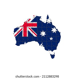 puzzle pieces of australia map. vector illustration isolated on white background