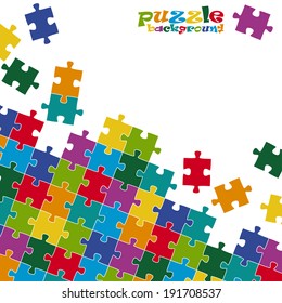 Puzzle pieces background colored